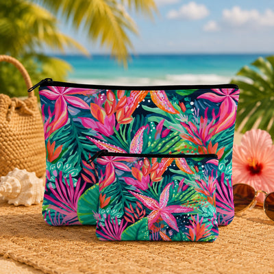 Tropical Beach Pouch Set Of 2 Pieces