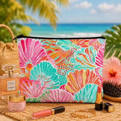 Colouful  Coral Pouch Set Of 2 Pieces