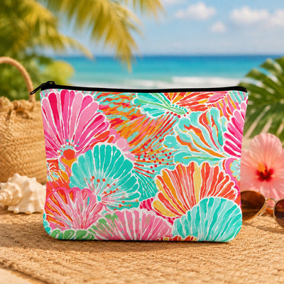 Colouful  Coral Pouch Set Of 2 Pieces