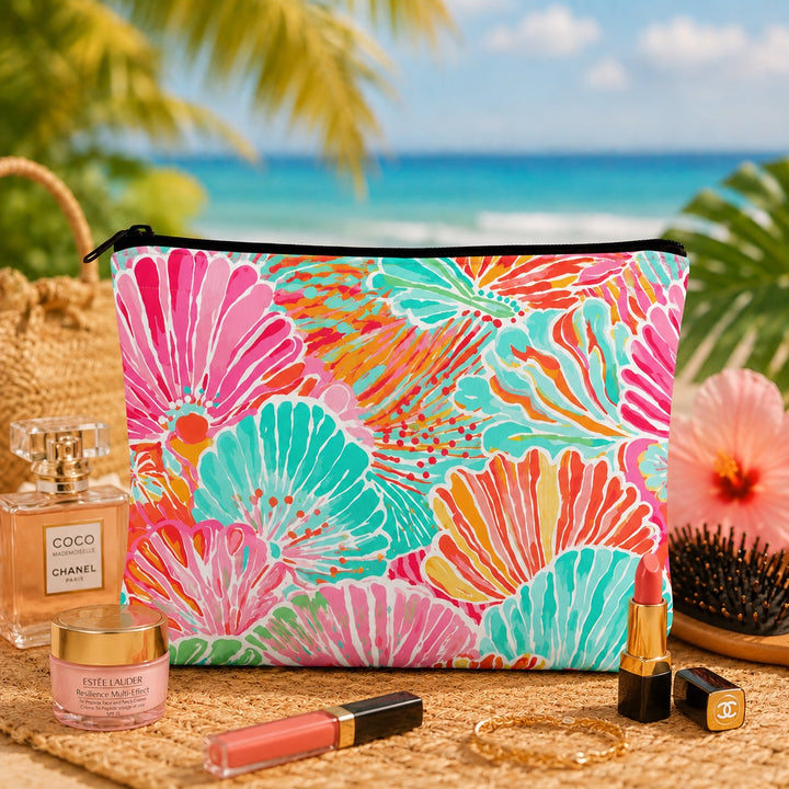 Colouful  Coral Pouch Set Of 2 Pieces